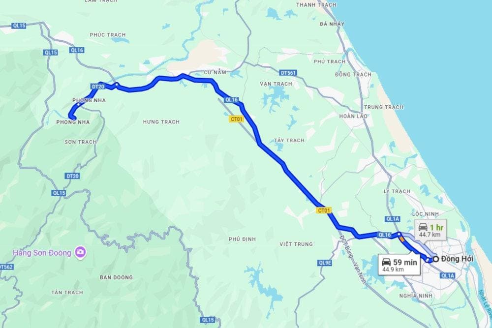 Phong Nha Cave is located in Phong Nha – Ke Bang National Park, about 45 km northwest of Dong Hoi city center